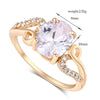 European Fashionable Vintage Ring    gold plated white zircon 6.5#