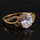 European Fashionable Vintage Ring    gold plated white zircon 6.5#