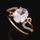European Fashionable Vintage Ring    gold plated white zircon 6.5#