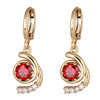 18K Gold Galvanized Zircon Earrings   red - Mega Save Wholesale & Retail - 1