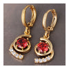 18K Gold Galvanized Zircon Earrings   red - Mega Save Wholesale & Retail - 2