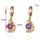 18K Gold Galvanized Zircon Earrings   red - Mega Save Wholesale & Retail - 3