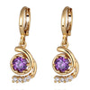 18K Gold Galvanized Zircon Earrings   purple - Mega Save Wholesale & Retail - 1