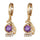 18K Gold Galvanized Zircon Earrings   purple - Mega Save Wholesale & Retail - 1