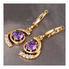 18K Gold Galvanized Zircon Earrings   purple - Mega Save Wholesale & Retail - 2