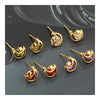 Moon Star Zircon Ear Studs    red - Mega Save Wholesale & Retail - 4