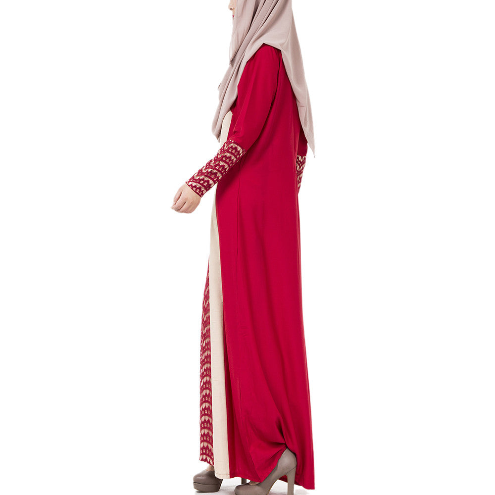 Arabian Robe Middle East Muslim Long Dress    red   M