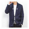 Man Chinese Style Man Wind Coat Flax   navy   M - Mega Save Wholesale & Retail - 2