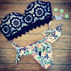Bikini Lace Flower Printing Swimwear Swimsuit Bathing Suit S - Mega Save Wholesale & Retail - 1