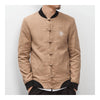 Embroidery Plate Button Baseball Coat Jacket  khaki   M - Mega Save Wholesale & Retail - 1