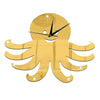 3D Decoration Kid Room Octopus Mirror Wall Clock   golden - Mega Save Wholesale & Retail