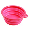 Silicone Pet Food Basin Foldable Portable Cat Dog Bowl   rose red - Mega Save Wholesale & Retail - 1
