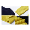 Round Collar Contrast Color Sweater Knitwear   yellow   S - Mega Save Wholesale & Retail - 3