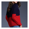 Round Collar Contrast Color Sweater Knitwear   red   S - Mega Save Wholesale & Retail - 2