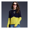 Round Collar Contrast Color Sweater Knitwear   yellow   S - Mega Save Wholesale & Retail - 1