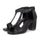 High Thick Heel Sandals Open Toe T Shape Strap  black - Mega Save Wholesale & Retail