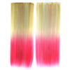 Long Striaght Hair Gradient Ramp Wig Hair Extension beige to pink