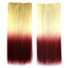 Long Striaght Hair Gradient Ramp Wig Hair Extension  beige to wine red