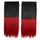 Dyed Long Straight Hair Extension Gradient Ramp Wig    black to bright red