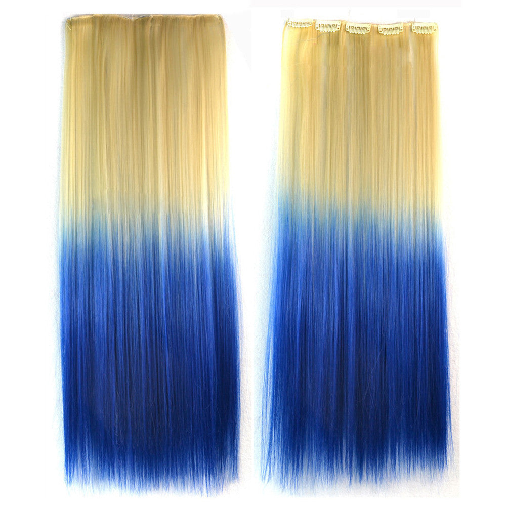 Wig Dyed Gradient Ramp Hair Extension   beige to sapphire - Mega Save Wholesale & Retail