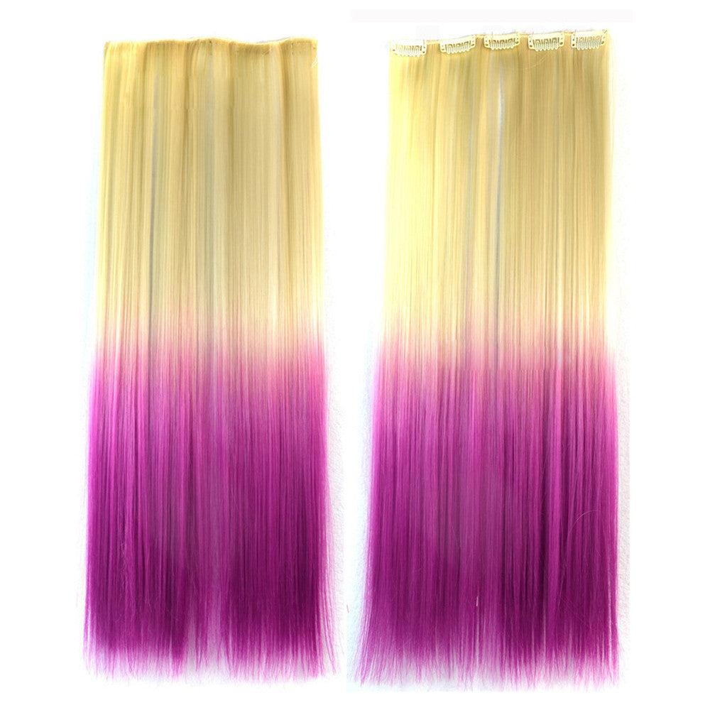 Wig Dyed Gradient Ramp Hair Extension   beige to violet - Mega Save Wholesale & Retail