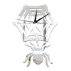 Kid Room Living Room Creative Wall Clock Spider Mirror Silent   silver - Mega Save Wholesale & Retail