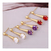 Boutique Zircon Ear Studs    gold plated purple zircon - Mega Save Wholesale & Retail - 4