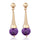 Boutique Zircon Ear Studs    gold plated purple zircon - Mega Save Wholesale & Retail - 1