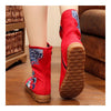 Vintage Beijing Cloth Shoes Embroidered Boots red - Mega Save Wholesale & Retail - 3