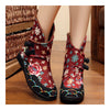 Vintage Beijing Cloth Shoes Embroidered Boots claret - Mega Save Wholesale & Retail - 2