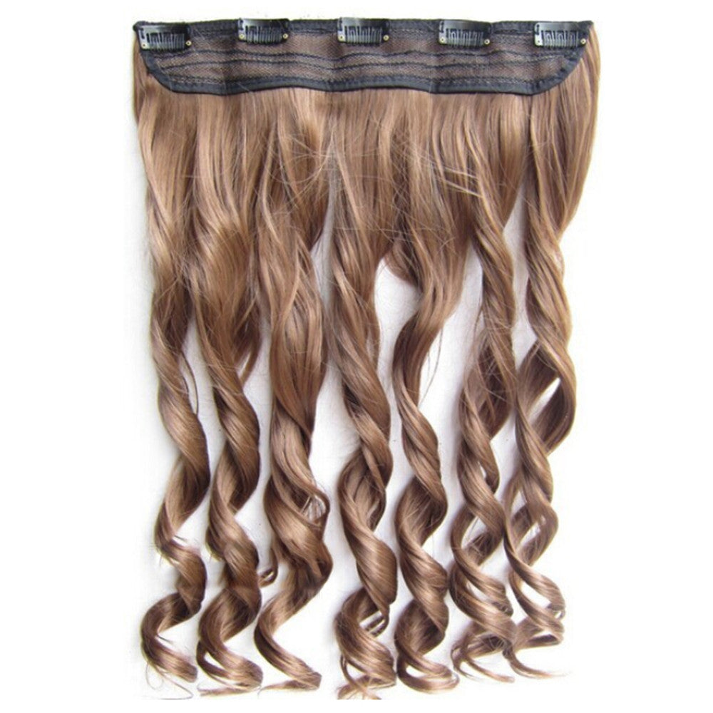 Long Curled Hair Extension 5 Cards Wig   high temperature silk 6A# - Mega Save Wholesale & Retail