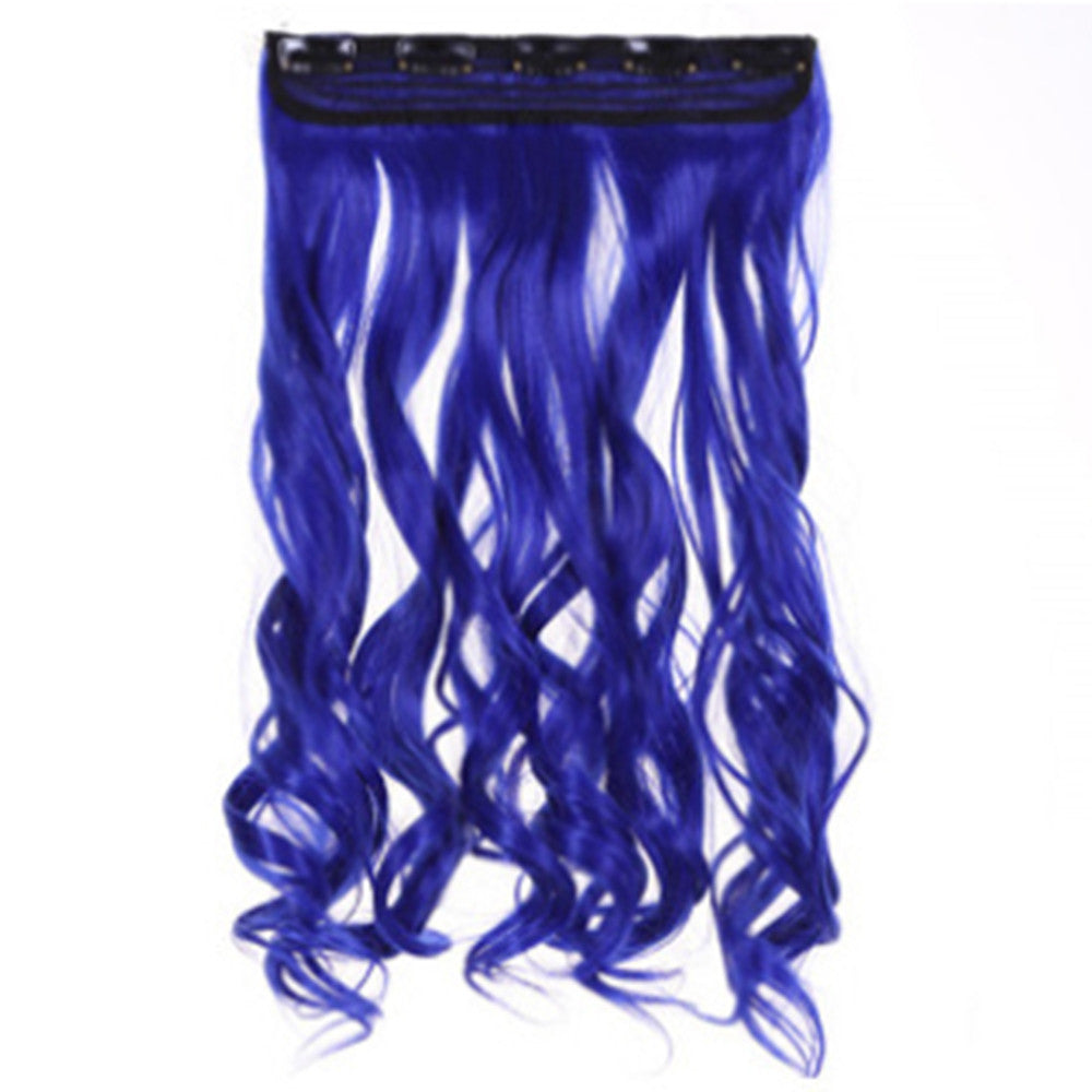 Long Curled Hair Extension 5 Cards Wig   Blue - Mega Save Wholesale & Retail