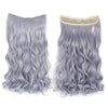 Long Curled Hair Extension 5 Cards Wig   light granny grey - Mega Save Wholesale & Retail