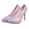 Women Work Shoes Pointed Thin High Heel Night Club  purple