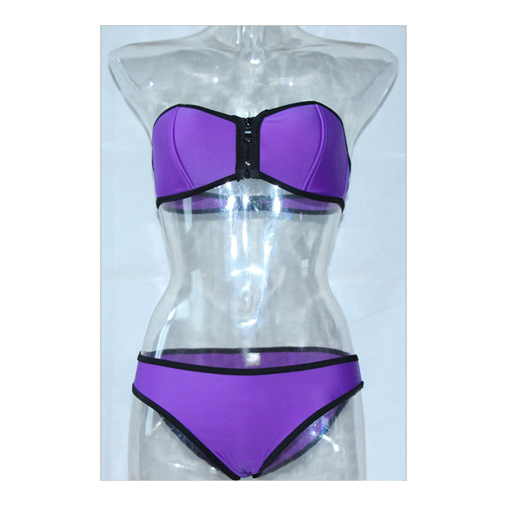 Swimwear Bikini Triangle Push-Ups Women  purple  S - Mega Save Wholesale & Retail - 1
