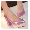 Thick Sole High Heel Thin Shoes Pointed Casual  purple - Mega Save Wholesale & Retail - 2