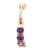 Arc Zircon Navel Ring Buckle    gold plated purple zircon - Mega Save Wholesale & Retail