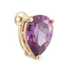 Body Puncture Ornament Water-drop Shape Navel Ring   gold plated purple zircon - Mega Save Wholesale & Retail