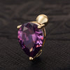 Body Puncture Ornament Water-drop Shape Navel Ring   gold plated purple zircon - Mega Save Wholesale & Retail - 2