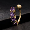 Arc Zircon Navel Ring Buckle    gold plated purple zircon - Mega Save Wholesale & Retail - 2
