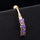 Arc Zircon Navel Ring Buckle    gold plated purple zircon - Mega Save Wholesale & Retail - 3