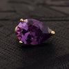 Body Puncture Ornament Water-drop Shape Navel Ring   gold plated purple zircon - Mega Save Wholesale & Retail - 3