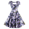 Woman V Neck Printing Dress Slim Big Peplum   S - Mega Save Wholesale & Retail - 1