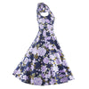 Woman V Neck Printing Dress Slim Big Peplum   S - Mega Save Wholesale & Retail - 2