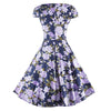 Woman V Neck Printing Dress Slim Big Peplum   S - Mega Save Wholesale & Retail - 3