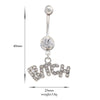 Puncture Ornament Flower Zircon Navel Ring Buckle     platinum plated white - Mega Save Wholesale & Retail - 5