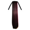 Colorful Long Straight Hair Horsetail Wig   dark brown rose red 2M33HPINK3#