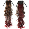 3 Colors Wig Horsetail Colorful Highlights   light brown+pink+bright red