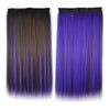 5 Cards Long Straight Hair Extension Wig    dark brown with dark purple