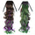 3 Colors Wig Horsetail Colorful Highlights   dark brown+dark purple+grass